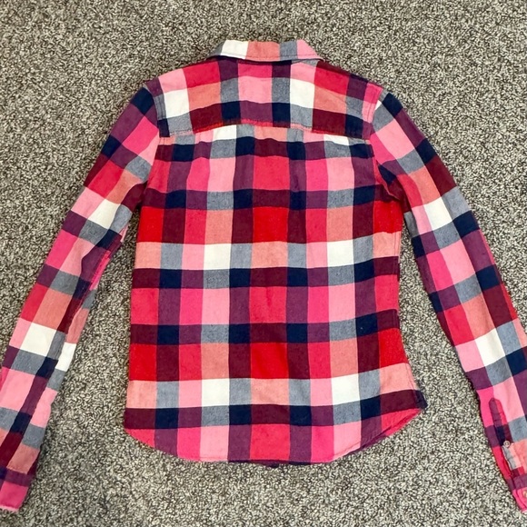 Abercrombie & Fitch Red and Blue Plaid Button Down Shirt - Picture 7 of 7